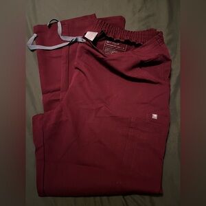 FIGS Burgundy Yola - Skinny Scrub Pants